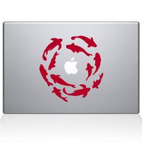 The Decal Guru Koi Fish Pond MacBook Decal Vinyl Sticker - 11" MacBook Air - Red (1115-MAC-11A-DR)