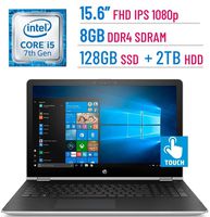 2018 HP 15.6-inch Touchscreen (1920x1080) IPS 2-in-1 Convertible Laptop PC, Intel Core i5-7200U, 8GB DDR4 SDRAM, 128GB SSD + 2TB HDD, Bluetooth, AMD Radeon 530, HDMI, B&O Play, Stylus, Windows 10