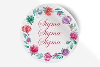 Sigma Sigma Sigma Sticker Greek Sorority Decal for Car, Laptop, Windows, Officially Licensed Product, Monogram Design 5" x 5" - Watercolor Floral