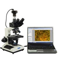 OMAX 5MP Digital 40X-2500X Advanced Oil NA1.25 Darkfield Trinocular Compound LED Microscope with 5.0MP Camera with Measurement, Stitching, Extended Depth of Field Software