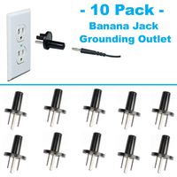 StaticTek - 10 Pack - Banana Jack Outlet Plug Ground Adapter | Universal Earth Connection | ESD Control | (10 Piece Ground Adapter for Outlet)