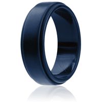 ROQ Silicone Wedding Ring for Men by, Singles Silicone Rubber Band Step Edge - Blue - Size 12