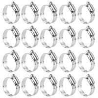 LOKMAN Hose Clamp, 20 Pack Stainless Steel Adjustable 33-57mm Size Range Worm Gear Hose Clamp, Fuel Line Clamp for Plumbing, Automotive and Mechanical Application