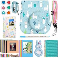 Katia Instant Camera Accessories Bundle Compatible for Fujifilm Mini 9 / Mini 8+ / Mini 8 Instant Film Camera. Includes Camera Case, Album, Frame, Stickers, Strap,etc - Alpaca