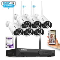 ISOTECT [Newest Strong Version WiFi] Wireless Security Camera System,8CH Full HD 1080P Video Security System, 6pcs Outdoor/Indoor IP Security Cameras, 65ft Night Vision and Easy Remote View, 2TB HDD