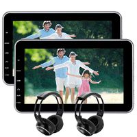 EinCar 10.1" Tablet-Style Ultra-Thin Car Headrest DVD Player Rear-Seat Entertainment System with USB/SD/HDMI Port, Remote Control and Free Wireless IR Headphones, Pack of 2