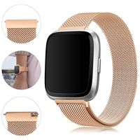 Find-MyWay Compatible with Fitbit Versa Bands/Versa 2/Versa Lite Bands,Versa Accessories Wristband Stainless Steel Bracelet for Women Men Strap for Fitbit Versa/Lite/Special Edition