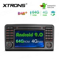 XTRONS Android 9.0 Car Stereo Radio DVD Player Octa Core 4G RAM 64G ROM Double Din GPS Navigation 7 Inch Touch Screen Head Unit Supports WiFi OBD2 TPMS Backup Camera for Mercedes Benz X164 W164 ML GL