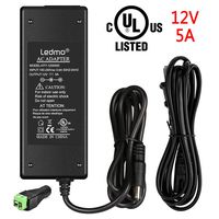 LEDMO 12V 5A 60W AC DC Power Supply Adapter [UL Listed] Power Adapter AC 100-240V to DC 12V Transformers US Plug Power Converter Power Supply LED Driver for LED Strip Light, Tape Light, Rope Light
