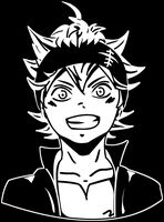 KyokoVinyl Black Clover - Asta Anime Decal Sticker for Car/Truck/Laptop (White)(6.0" x 4.3")