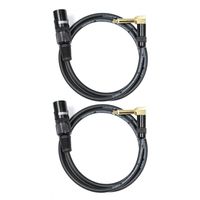 Audio2000's C17003P2 3 Ft 1/4" TS Right Angle to XLR Male Cable (2 Pack)
