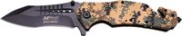 MTech USA MT-A845DM Spring Assist Folding Knife, Black Blade, Desert Camo Handle, 5 Inch Closed