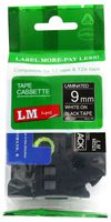 LM Tapes - Brother PT-1890 3/8" (9mm 0.35 Laminated) White on Black Compatible TZe P-touch Tape for Brother Model PT1890 Label Maker with FREE Tape Guide Included