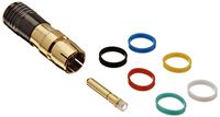 Morris Products 45116 RCA Male Compression Connector with Extra Pin and 6 Color Bands, RG59U Quad Shield (Pack of 10)