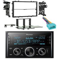 Pioneer Vehicle Digital Media 2DIN Receiver with Bluetooth Enhanced Audio Functions, Black with Metra Double DIN Installation Kit and Metra Wiring Harness for 1998-2005 Acura/Suzuki/Honda Vehicles