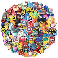 Diasstro 100 Pcs Random Cute Shoe Charms For Croc Clog Shoe Bracelet Wristband Party Birthday Gifts