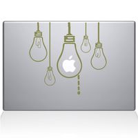 The Decal Guru 0190-MAC-13A-G Idea Light Bulbs Vinyl Sticker, 13" Macbook Air, Gold