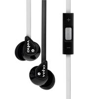 Veho VEP-004-Z2BW 360z2 Noise Isolating Stereo Earphones with Flat Flex Anti Tangle Cord, Inline Control and Microphone - Black/White
