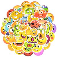 QTL Waterproof Smile Face Vinyl Stickers Bomb Laptop Folders School Prizes for Kids(50Pcs/Pack)