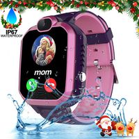 Kids Waterproof Smart Watch Phone for Boys Girls with GPS Tracker 1.44'' HD Touch Screen Two Way Call SOS Math Game Camera Digital Gizmo Wrist Watch iOS Android Students Learning Toys Birthday