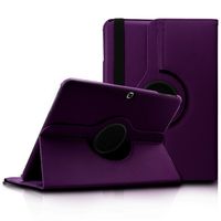 Kingsource 360 Rotating Stand Cover Wake & Sleep Function PU Leather Case Compatible for Samsung Galaxy Tab 4 10.1 (SM-T530NU) Color Purple