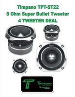 (4) Timpano TPT-ST22 640 Watt 1.75" Inch 8 Ohm Titanium Super Bullet Tweeter 2 Pair