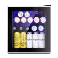 Antarctic Star Beverage Refrigerator Cooler - 60 Can Mini Fridge Glass Door for Beer Soda or Wine - Glass Door Small Drink Dispenser Machine Clear Front Removable for Home, Office or Bar, 1.6cu.ft.