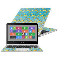MightySkins Skin Compatible with Asus Chromebook Flip C302CA 12.5" (2016) - Raining Pizza | Protective, Durable, and Unique Vinyl Decal wrap Cover | Easy to Apply, Remove | Made in The USA