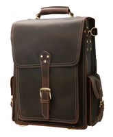 Iswee Mens Vintage Leather Backpack Laptop Shoulder Bag 15.6 Inch Laptop Messenger Bag Durable Laptops Backpack