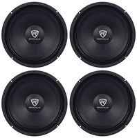 (4) Rockville RM88PRO 8" 8 Ohm 1200 Watt SPL Midrange/Mid-Bass Car Speakers
