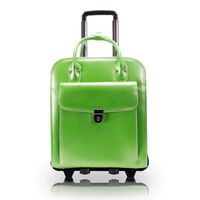 McKlein, W Series, LA Grange, Top Grain Cowhide Leather, 15" Leather Vertical Patented Detachable -Wheeled Ladies' Laptop Briefcase, Green (96491)