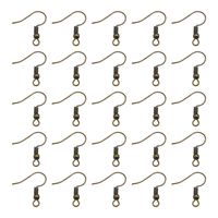 TOAOB 100pcs Earring Hooks Ear Wires with Ball and Coil Antique Bronze Hypoallergenic 18mm for DIY Jewelry Making