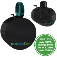 2 (Two) 8" Marine Boat Protective Speaker Covers for Large Round Marine Boat ATV Wakeboard Tower Pod Speakers - Bags fit Boss Audio, MCM Custom Audio, Rockville Marine Speakers - Sold in Pairs