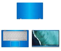 Decalrus - Protective Decal for Asus ChromeBook Flip C434 / C434TA (14" Screen) Laptop LITE Blue Texture Brushed Aluminum Skin case Cover wrap BAasusChrmbk14_C434taLiteBlue
