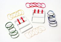 Cando Rubber Band Hand Exerciser - with 25 Bands (5 Each Color) Latex-Free - 10 Sets