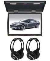 TView T206IR 20" Slim Flip Down Car/Truck Video Monitor + 2 Wireless Headsets