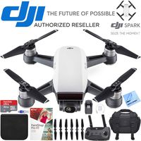 DJI Spark Portable Mini Quadcopter Drone Alpine White Bundle with Sandisk 32GB Memory Card, 16GB Flash Drive, Camera Bag for DSLR and Paintshop Pro 2018