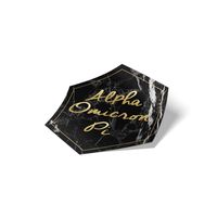 Alpha Omicron Pi Sorority Marble Sticker Decal Laptop Water Bottle Car (Hexagon)