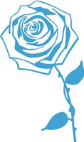 hBARSCI 3D Rose Vinyl Decal - 5 Inches - for Cars, Trucks, Windows, Laptops, Tablets, Outdoor-Grade 2.5mil Thick Vinyl - Sky Blue