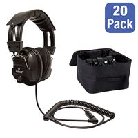 Egghead EGG-IAG-1003-1014-SO-PK 20 Switchable Stereo/Mono Classroom Headphones w/Bonus Headphone Bag, Black (Pack of 20)