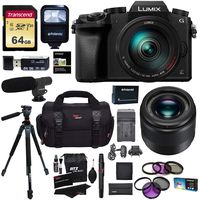 Panasonic G7HK 4K Digital Single Lens Mirrorless Camera 14-140mm Lens Kit, Panasonic H-H025K LUMIX G 25mm/F1.7 Lens, Transcend 64GB, Ritz Gear 60" Tripod, Flash, Microphone, Filter & Accessory Bundle