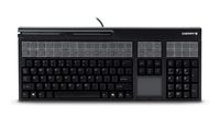 Cherry G86-71411EUADAA Keyboard, USB, 17", 127 Programmable Keys, 3 Track Mag Stripe Reader, Touchpad, Cherry Tools, Black