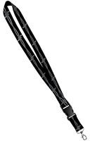 Print Lanyard- Satin Key Lanyard with Side Release Buckle and Snap, ID Holder -  1 Inch, Barbed Wire Print