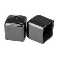 Prescott Plastics 1/2 Inch: Square Black Vinyl End Cap, Flexible Pipe Post Rubber Cover ((A) Pack of 10 Caps)