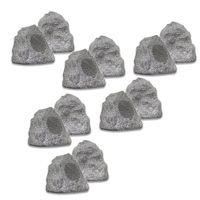 Theater Solutions 12R4G Outdoor Granite Rock 12 Speaker Set for Deck Pool Spa Patio Garden