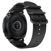 Fintie for Galaxy Watch 42mm / Galaxy Watch Active Bands, 20mm Soft Nylon Replacement Strap Band with Adjustable Closure for Samsung Gear Sport/Gear S2 Classic Smartwatch, Black