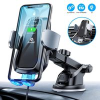 Andobil Automatic Clamping Wireless Car Charger Mount, Qi 10W Fast Charging Air Vent Dashboard Phone Holder for iPhone 11 Pro Max/XS/XR 8 Plus, Samsung Galaxy S10 S9 S8 Note 10/9 (with QC3.0 Adapter)