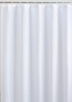 LiBa Mildew Resistant Fabric Shower Curtain and Antimicrobial, 72x72 (White)