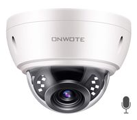 【Audio】 ONWOTE 5MP HD IP POE Security Camera Outdoor Dome Onvif, 5 Megapixels 2592x 1944P Super HD Vandalproof Camera, 100ft IR, 90° Viewing Angle, IP66 Waterproof, Remote Access, Motion Alert