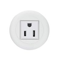 Mini Desktop Power Hub Grommet Socket Desk Outlet Build-in 1 US Standard Outlet with 6.56 FT Extension Cord (White)